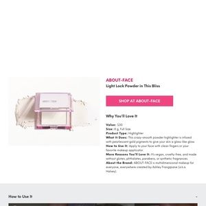 About-Face Light Lock Powder in This Bliss new